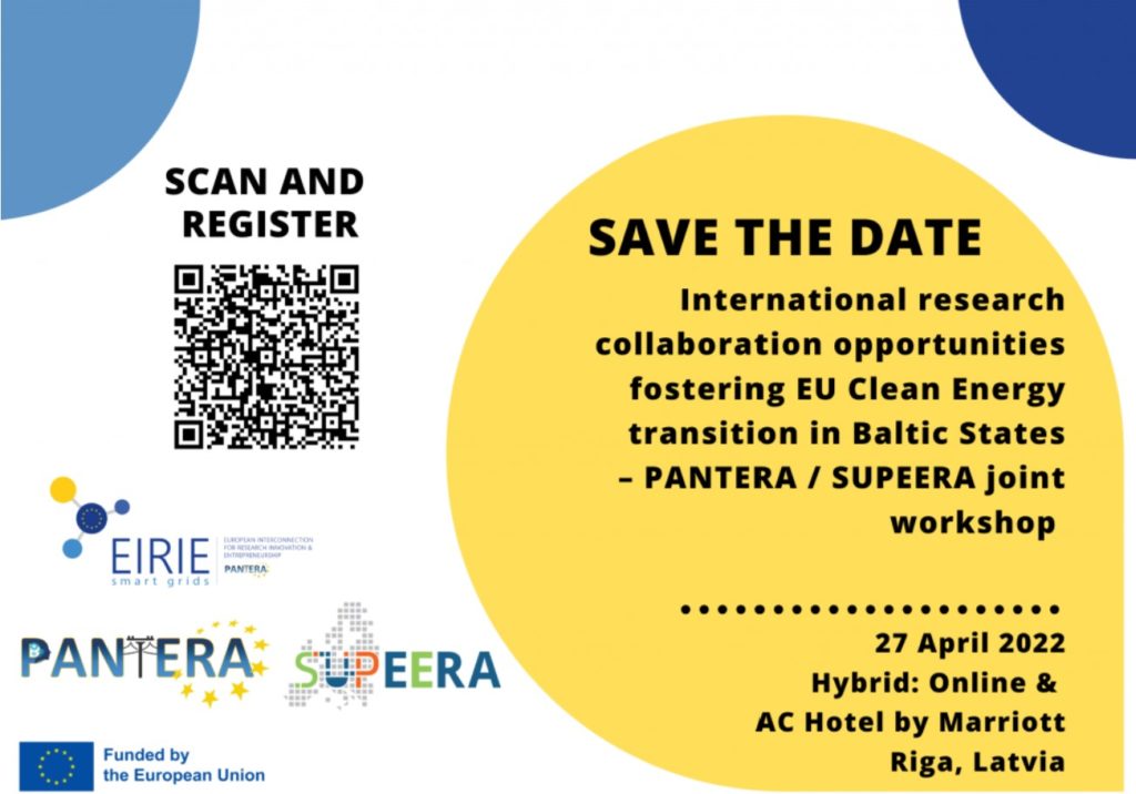 International research collaboration opportunities fostering EU Clean Energy transition in Baltic States – PANTERA / SUPEERA